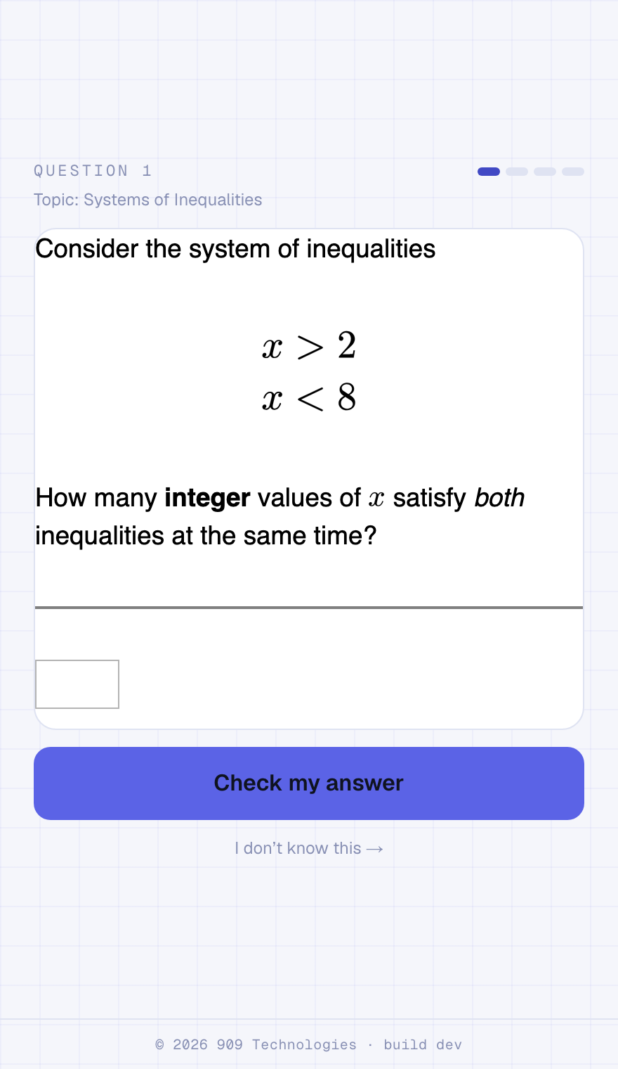 The adaptive placement check finding a student's level
